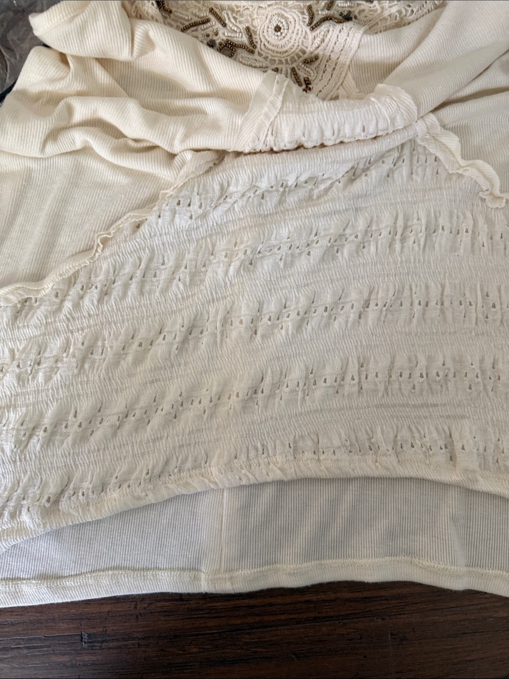 Knox Rose Cream Crochet Trim Tank Top Boho Cottage Core Size Large - Picture 13 of 13